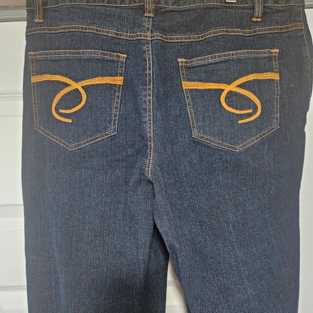 Blue Couture Dark Wash Flare Leg Denim Jeans 16WA 31" Inseam - Picture 4 of 9